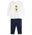 Polo Ralph Lauren Sweatshirt/Leggings - White/Navy w. Soft Toy