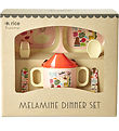 Rice Geschirr-Set - Melamin - 4 st. - Wildlife Print - Pink