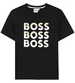 BOSS Stuttermabolur - Svart M. Prentað