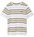 BOSS Stuttermabolur - Stone/Off White