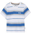 BOSS T-shirt - Light blue/White Striped