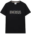 BOSS Stuttermabolur - Svart M. Prentað