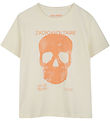 Zadig & Voltaire T-shirt - Offwhite/Orange w. Skull