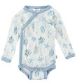 Joha Wrap Bodysuit L/æ - Wool - Light blue w. Print