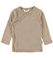 Joha Blouse w. Wrap - Wool/Silk - Beige
