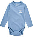 Hummel Bodysuit L/æ - hmlMino - Faded Denim/Marshmallow w. Logo