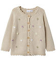 Name It Cardigan - Knitted - NbfBilili - Summer Sand w. Flowers