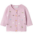 Name It Cardigan - Knitted - NbfBilili - Winsome Orchid w. Flowe