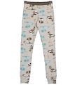 Joha Leggings - Wool/Silk - Beige w. Print