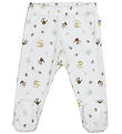 Joha Leggings w. Feet - Off White w. Print