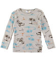 Joha Blouse - Wool/Silk - Beige w. Print