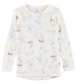 Joha Blouse - Wool/Silk - Off White w. Print