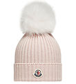Moncler Beanie - Wool - Pink w. Fur Pom Pom