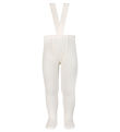 Condor Tights w. Suspenders - Rib - White