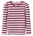 Name It Blouse - Rib - NmfBalisa - Boysenberry w. Stripes/Glitte