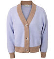 Hound Cardigan - Knitted - Rib - Purple/Beige