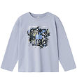 Name It Blouse - NkfRaki - Icelandic Blue w. Print