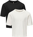 Kids Only T-shirts - 2-Pack - KogRex - Black/Cloud Dancer