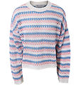 Hound Blouse - Knitted - Pink/White/Blue Striped w. Pointelle