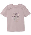 Minymo T-shirt - Burnished Lilac w. Flowers