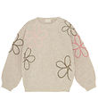 Minymo Bluse - Strick - Marshmallow White m. Blumen