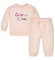 Calvin Klein Sweat Set - Colour Logo - Silver Peony Pink