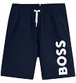 BOSS Sund stuttbuxur - Dökkblátt M. Hvítur