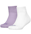 Puma Ankle Socks - 2-Pack - Kids Quarter - Purple/White w. Heart