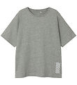 Name It Stuttermabolur - NkmOvan - Grey Melange M. Prentað