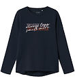 Name It Blouse - Smile More - NkfVix - Dark Sapphire w. Print