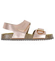 Pom Pom Sandals - Velcro - Metal Rose