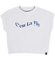 Indisk Blue Jeans T-shirt - Bred beskuren - Bright White m. Tryc