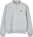 Mads Nørgaard Sweatshirt - Crewie Half Zip - Grau Meliert