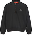 Mads Nørgaard Sweatshirt - Crewie Half Zip - Jet Black