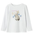 Blouse Name It - NmfScarlett - Bright White av. Imprimé