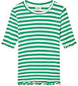 Mads Nørgaard T-shirt - Rib - Tuviana - Vanilla Ice/Verdant Gree