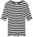 Mads Nørgaard T-shirt - Rib - Tuviana - Black/Vanilla Ice