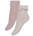 Konges Sløjd Socken - 2er-Pack - Rib Frill - Rose/Off White