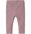 Name It Leggings - Rib - NbfDikka - Elderberry w. Pointelle