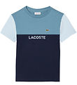 Lacoste Stuttermabolur - Kalksteinn/Rill-Dökkblátt/Blue M. Lógó