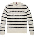 Tommy Hilfiger Bluse - Strick - Ivory Petal/Dark Nacht Navy Stre