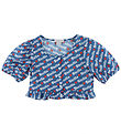 Stella McCartney Kids Stuttermabolur - Blár M. Lógó mynstur