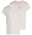 Calvin Klein T-Shirt - 2er-Pack - Stripe Slim - Silber Peony/Pur