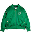 Mini Rodini Jacket - Note Chenille Satin Baseball - Green