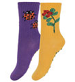 Mini Rodini Socken - Rib - 2er-Pack - Anti-Slip - Preiselbeeren