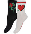 Mini Rodini Socken - Rib - 2er-Pack - Pfeil Heart - Multi