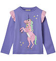 Småfolk Bluse - Purple Delight m. Einhorn