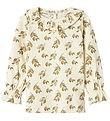 Lil' Atelier Bluse - Rib - NmfGavo - Turteltaube/Lemon