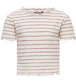 Kids Only T-shirt - Cropped - Antique White/Heather Rose