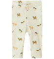Name It Leggings - Rib - NbmBark - Peyote Melange w. Dogs